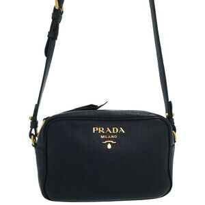 Prada Vitello Phenix leather camera Crossbody bag black